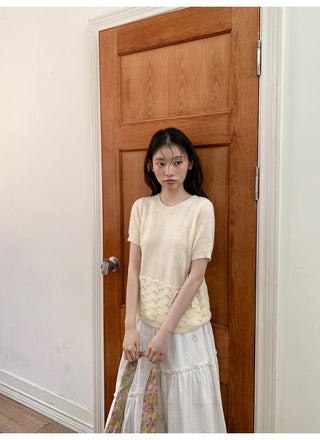 embroidered split skirt