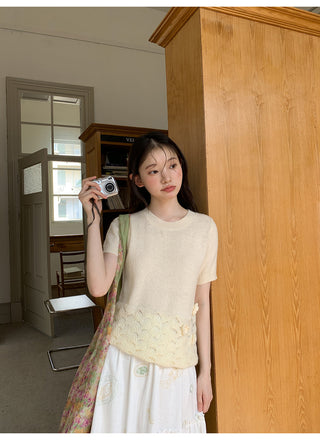 embroidered split skirt