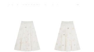embroidered split skirt