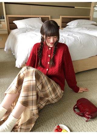 diagonal plaid skirt