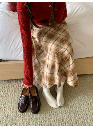 diagonal plaid skirt