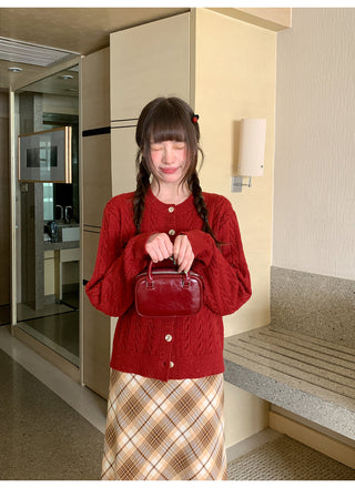 diagonal plaid skirt