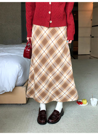 diagonal plaid skirt