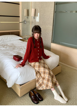 diagonal plaid skirt