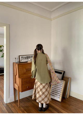 diagonal plaid skirt
