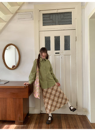 diagonal plaid skirt