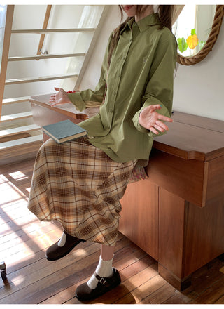 diagonal plaid skirt