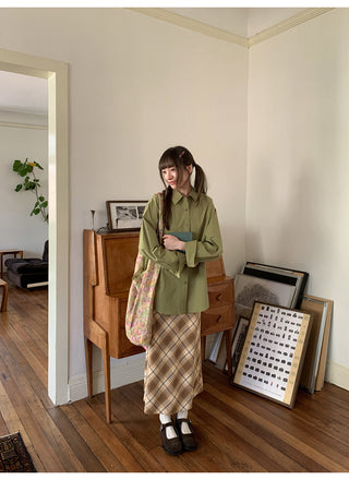 diagonal plaid skirt