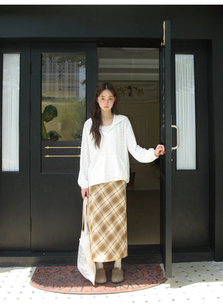 diagonal plaid skirt