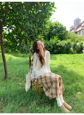 diagonal plaid skirt