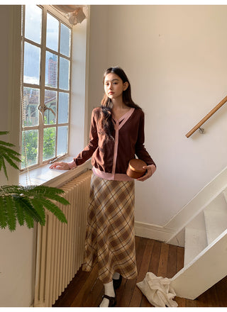diagonal plaid skirt