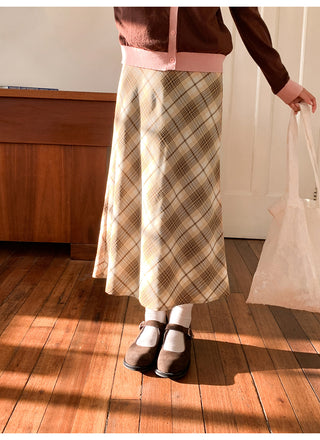 diagonal plaid skirt