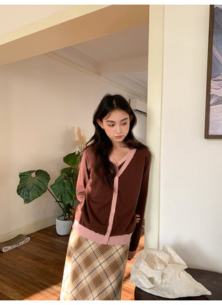 diagonal plaid skirt