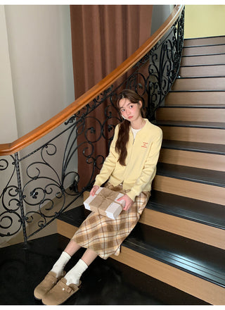 diagonal plaid skirt