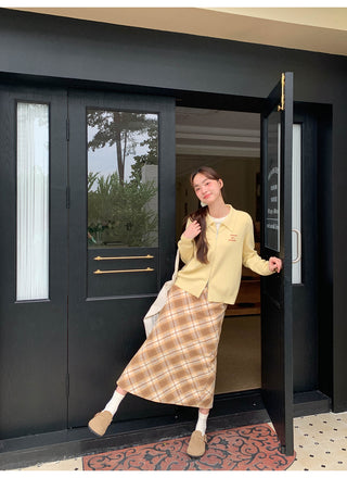 diagonal plaid skirt