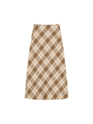 diagonal plaid skirt