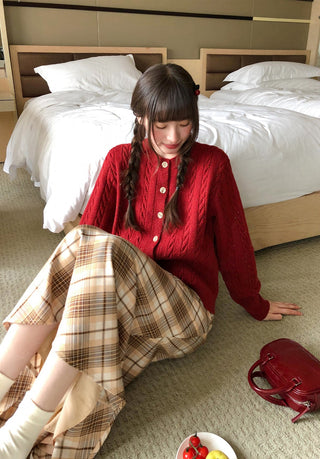 diagonal plaid skirt