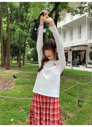 wooden ear plaid skirt