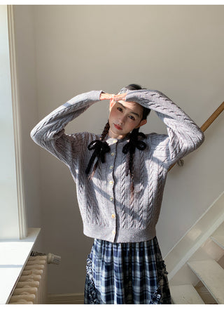 wooden ear plaid skirt