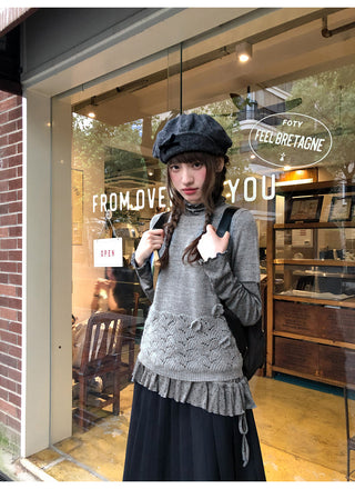 hollow flower knit