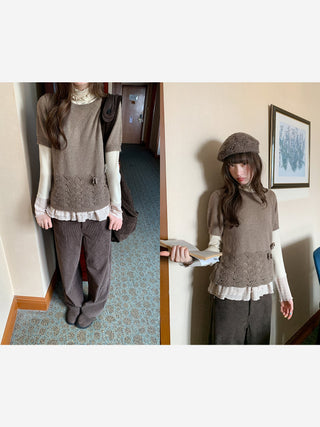 hollow flower knit