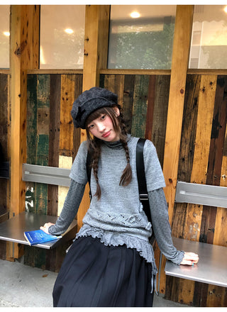 hollow flower knit