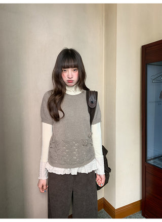 hollow flower knit