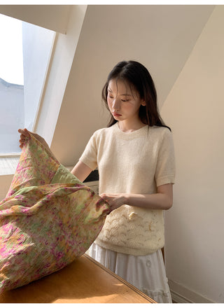 hollow flower knit