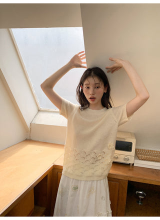 hollow flower knit