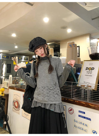 hollow flower knit