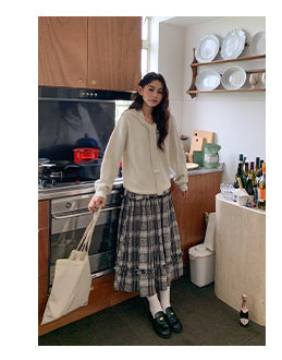 jacquard plaid skirt