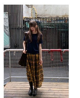 jacquard plaid skirt