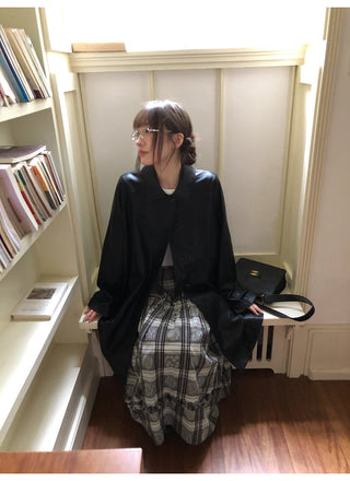 jacquard plaid skirt