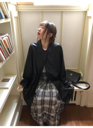 jacquard plaid skirt