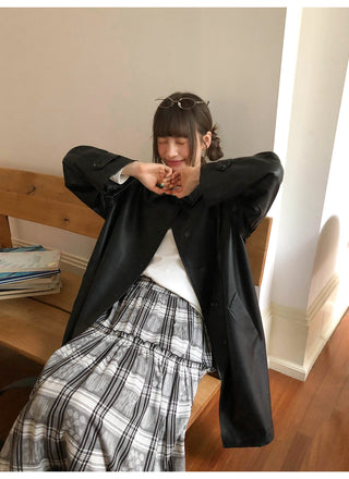 jacquard plaid skirt