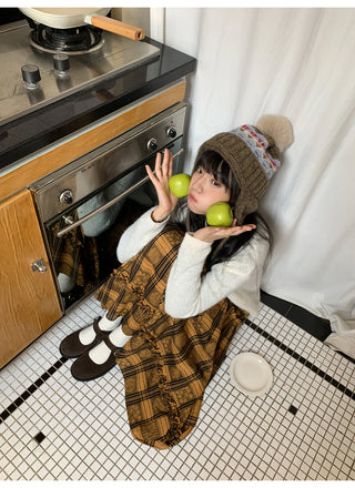 jacquard plaid skirt