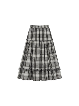 jacquard plaid skirt