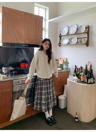 jacquard plaid skirt