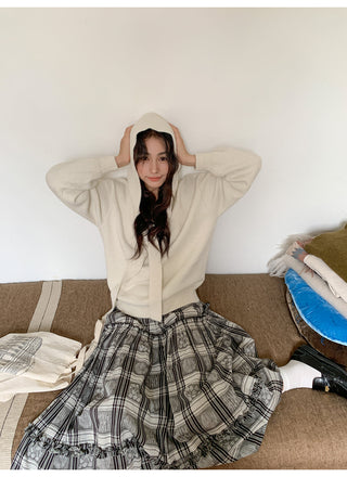 jacquard plaid skirt