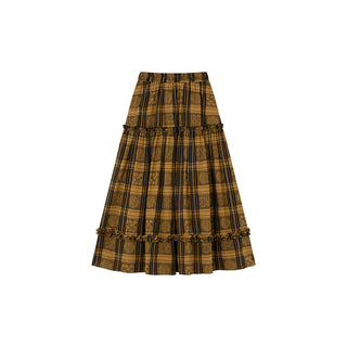 jacquard plaid skirt