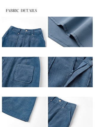 pocket corduroy skirt