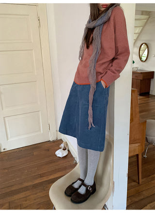pocket corduroy skirt