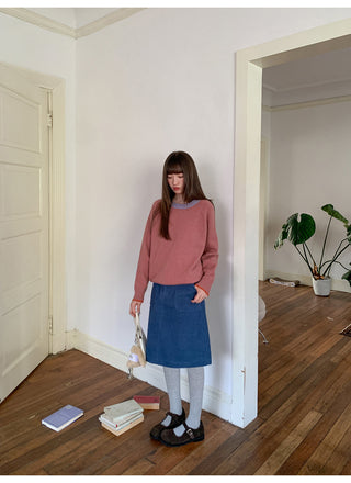 pocket corduroy skirt