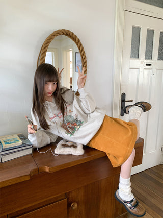 pocket corduroy skirt