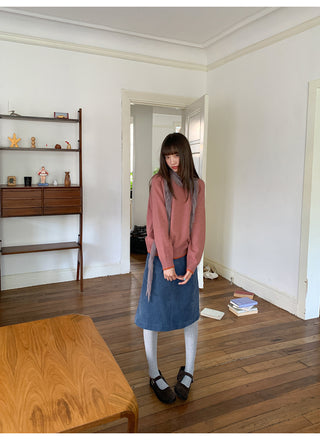pocket corduroy skirt