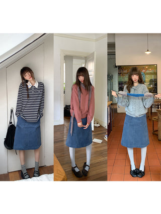 pocket corduroy skirt