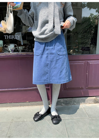 pocket corduroy skirt