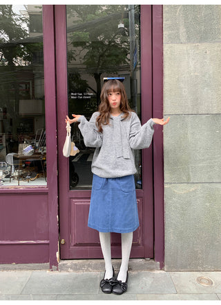 pocket corduroy skirt
