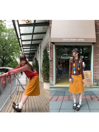 pocket corduroy skirt