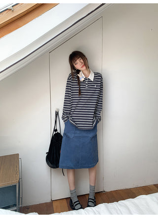 pocket corduroy skirt